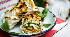 chicken and spinach wrap